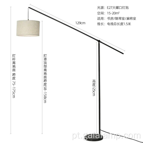 Candeeiro de pé LED em tecido nórdico para sala de estar acolhedora